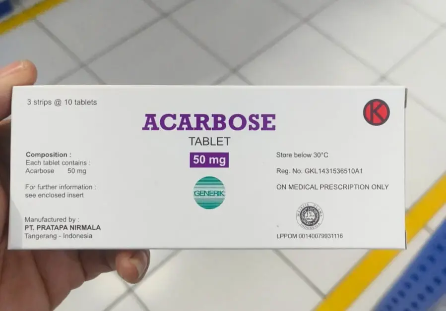 ACARBOSE 50MG BOX/30 TABLET (PRATAPA)