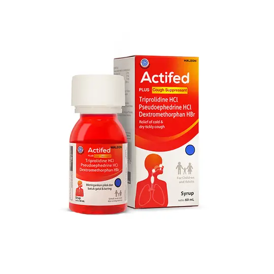 ACTIFED PLUS COUGH SUPPRESSANT 60 ML(MERAH)