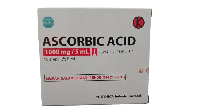 ASCORBID ACID 1000 MG/5 ML VITAMIN C Box/10 Amp (ETHICA)