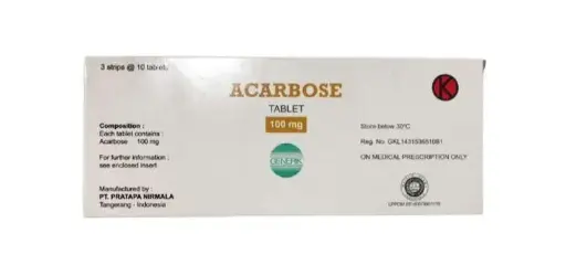 ACARBOSE 100MG BOX/30 TABLET (PRATAPA)