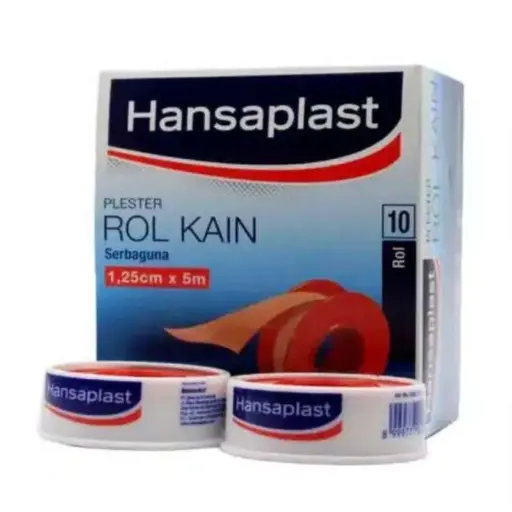 HANSAPLAST PLESTER ROLL KAIN 1,25 CM X 5 M (Box/10 Roll)