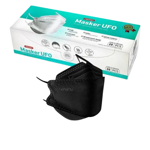 MASKER UFO 4 PLY HITAM (ONEMED)