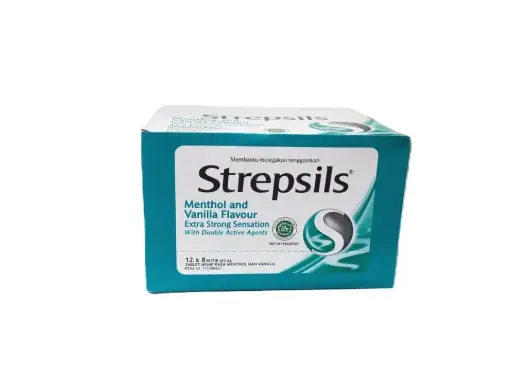 STREPSIL MENTOL & VANILA (Box/12 Sachet X 8s)