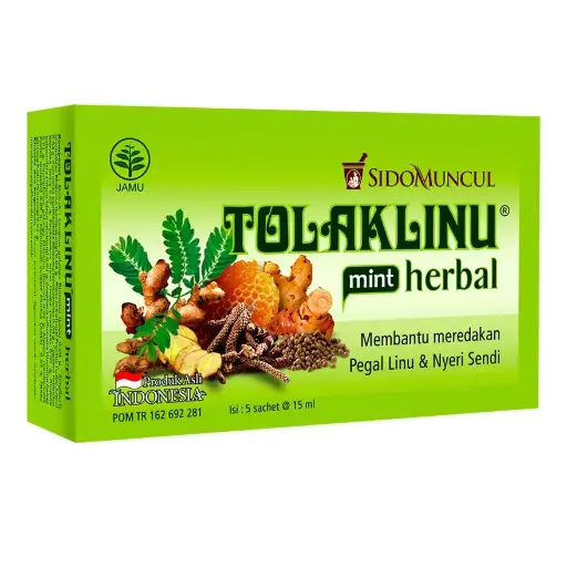TOLAK LINU MINT HERBAL CAIR 15 ML (Box/5 Sachet)